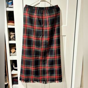100% Wool Plaid Skirt